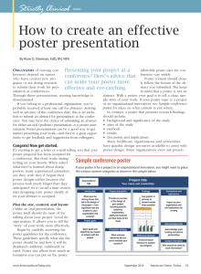 How to create an effective poster presentation — Strictly Clinical