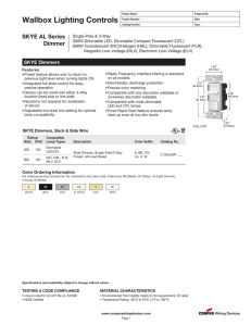 Wallbox Lighting Controls SKYE AL Series Dimmer