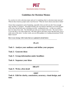 Guidelines for Decision Memos