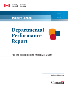 Departmental Performance Report Industry Canada