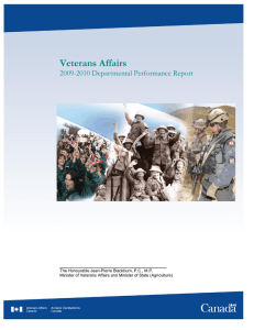 Veterans Affairs 2009-2010 Departmental Performance Report _________________________________