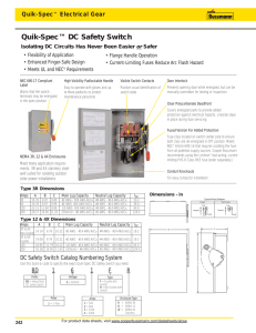 Quik-Spec™ DC Safety Switch Quik-Spec Electrical Gear ™