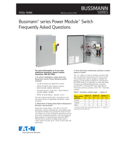BUSSMANN Bussmann® series Power Module™ Switch Frequently Asked Questions SERIES