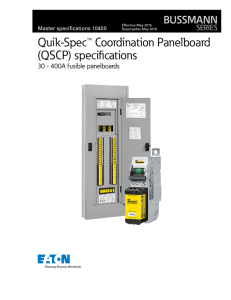 Quik-Spec™ Coordination Panelboard (QSCP) specifications BUSSMANN SERIES