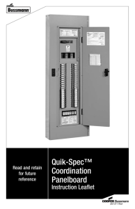 Quik-Spec™ Coordination Panelboard Instruction Leaflet