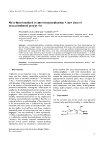 Meso-functionalized octamethoxyporphyrins: A new class of nonasubstituted porphyrins PRADEEPTA K PANDA