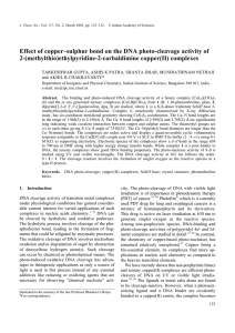 Effect of copper–sulphur bond on the DNA photo-cleavage activity of