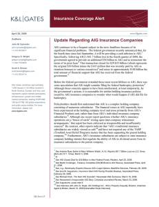 Insurance Coverage Alert Update Regarding AIG Insurance Companies