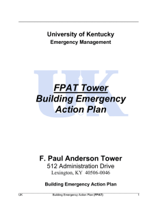 FPAT Tower Building Emergency Action Plan F. Paul Anderson Tower