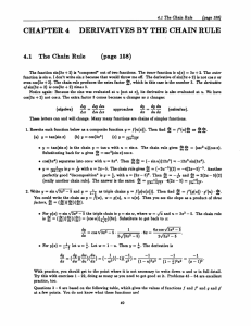 DERIVATIVES BY THE CHAIN RULE CHAPTER