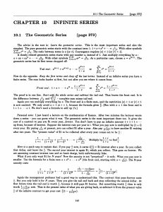 A. CHAPTER INFINITE SERIES