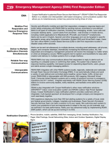 Emergency Management Agency (EMA) First Responder Edition EMA