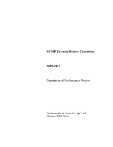 RCMP External Review Committee 2009-2010 Departmental Performance Report