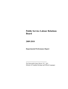 Public Service Labour Relations Board 2009-2010 Departmental Performance Report