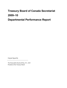 Treasury Board of Canada Secretariat 2009–10 Departmental Performance Report