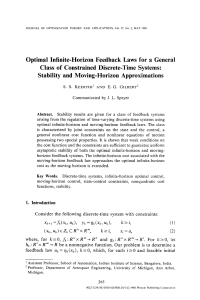 Optimal  Infinite-Horizon  Feedback  Laws  for ... Class  of  Constrained  Discrete-Time  Systems: