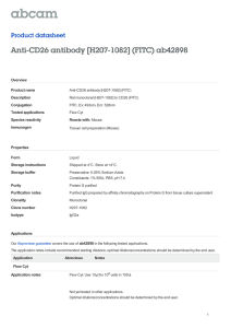 Anti-CD26 antibody [H207-1082] (FITC) ab42898 Product datasheet Overview Product name