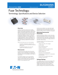 Fuse Technology: BUSSMANN Terminology, Specifications and Device Selection SERIES