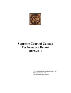 Supreme Court of Canada Performance Report 2009-2010