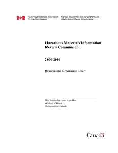 Hazardous Materials Information Review Commission  2009-2010