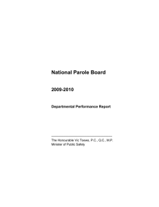 National Parole Board 2009-2010 Departmental Performance Report