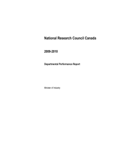 National Research Council Canada 2009-2010 Departmental Performance Report