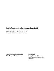 Public Appointments Commission Secretariat 2009-10 Departmental Performance Report