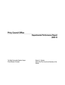 Privy Council Office Departmental Performance Report 2009-10