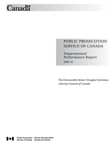 Public PRosecution seRvice of canaDa Departmental Performance Report