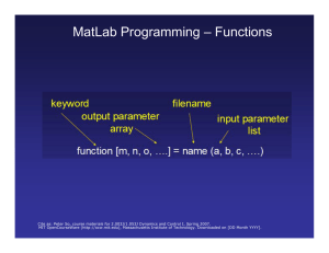 MatLab Programming – Functions