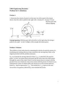 2.003 Engineering Dynamics Problem Set 4  (Solutions)