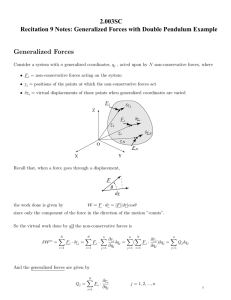 2.003SC Recitation 9 Notes: Generalized Forces with Double Pendulum Example Forces Generalized