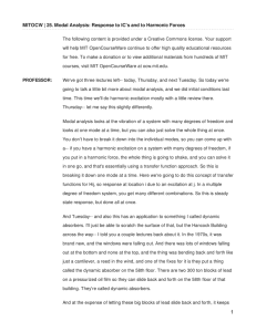 MITOCW | 25. Modal Analysis: Response to IC's and to...