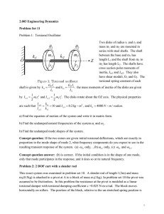 2.003 Engineering Dynamics Problem Set 11 Problem 1:  Torsional Oscillator