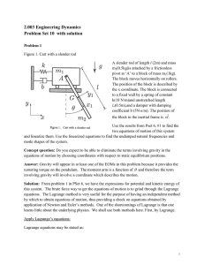 2.003 Engineering Dynamics Problem Set 10  with solution