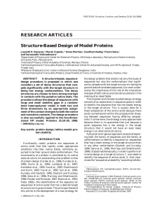 RESEARCH ARTICLES Structure-Based Design of Model Proteins