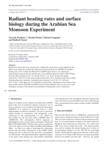 Radiant heating rates and surface biology during the Arabian Sea Monsoon Experiment