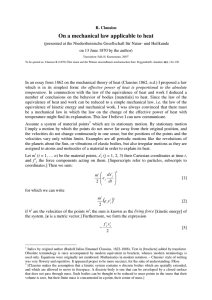 On a mechanical law applicable to heat