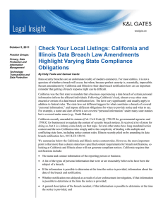 Check Your Local Listings: California and Illinois Data Breach Law Amendments