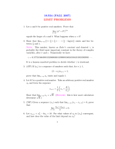 18.S34  (FALL  2007) LIMIT  PROBLEMS