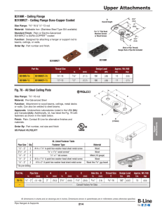 B3199R - Ceiling Flange B3199RCT - Ceiling Flange Dura-Copper Coated Size Range: Material: