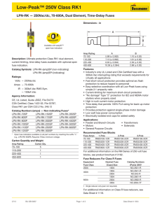 Low-Peak™ 250V Class RK1 Dimensions - in Description:
