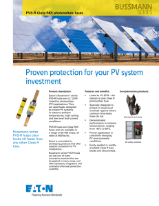 Proven protection for your PV system investment BUSSMANN SERIES
