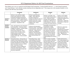   ECE-Department Rubrics for MS Final Examinations