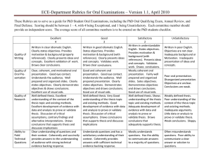   ECE-Department Rubrics for Oral Examinations – Version 1.1, April 2010