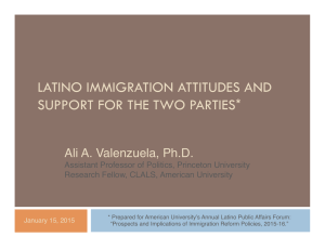 LATINO IMMIGRATION ATTITUDES AND SUPPORT FOR THE TWO PARTIES*