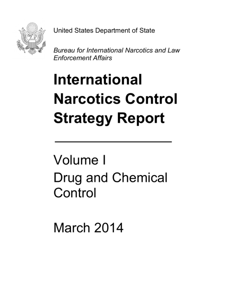 International Narcotics Control Strategy Report Volume I