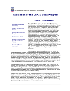 Evaluation of the USAID Cuba Program EXECUTIVE SUMMARY