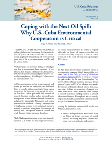Coping with the Next Oil Spill: Why U.S.-Cuba Environmental Cooperation is Critical