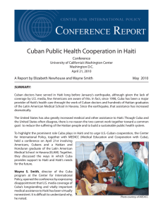 Cuban Public Health Cooperation in Haiti Conference May  2010